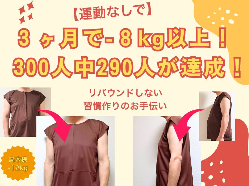 3ヶ月で-8kgのダイエットメニュー。運動なしで鍼灸・漢方ダイエット