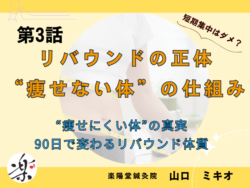 リバウンドの正体 “痩せない体”の仕組み“痩せにくい体”の真実 90日で変わるリバウンド体質
